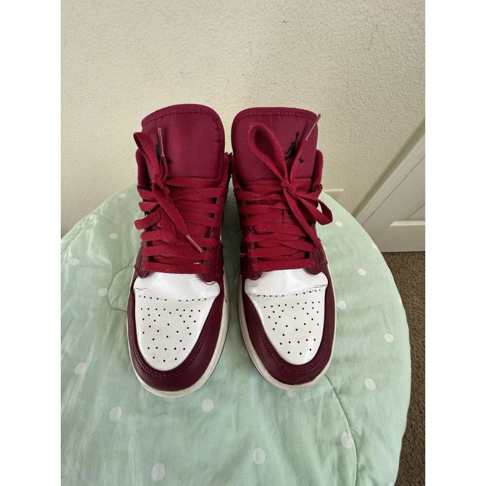 Jordan Air Jordan 1 Low Men’s Lace-Up Sneakers Burgundy/White/Black Size 9.5